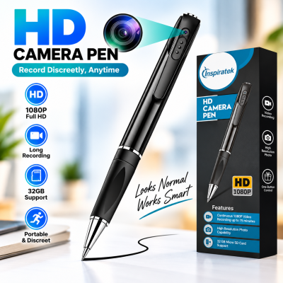 W8 Mini FHD Portable 1080P Hidden Spy Pen Camera Camcorder – 150 Min Battery Backup, Secret Video Recorder, Photo Capture & Working Ballpoint Pen